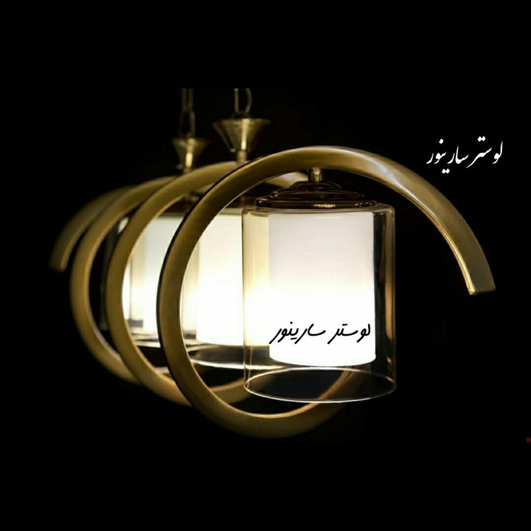 لوستر آشپزخانه لاینر مدل لوستر فنری چهار شعله رنگ زیتونی